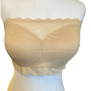 Spanx Strapless Lace Bra Size Large nude beige comfy sexy  tank top
